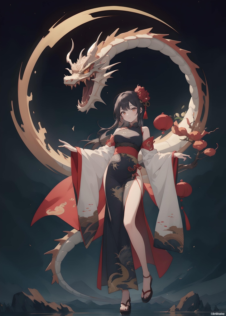 Chinese Girl & Dragon